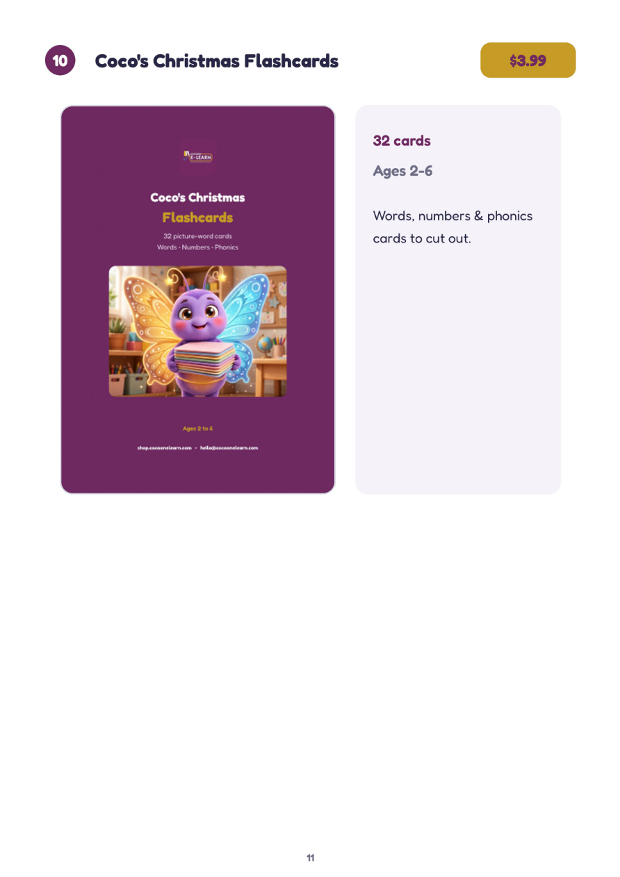Coco's Christmas Flashcards (32 Cards)