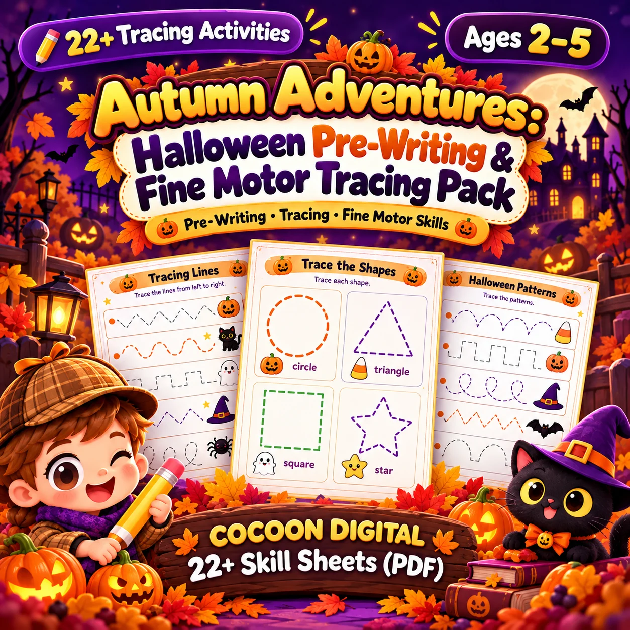 Autumn Adventures Pre-Writing Pack cover
