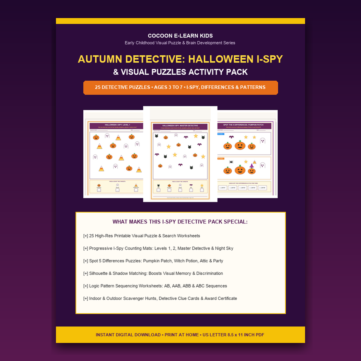 Autumn Detective: Halloween I Spy & Visual Puzzle Pack Cover