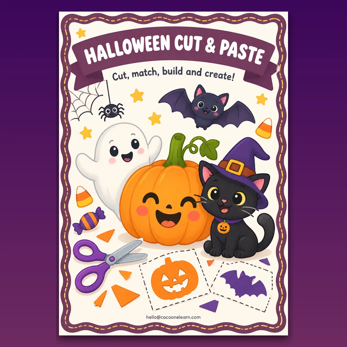 Halloween Cut and Paste Activity Book cover