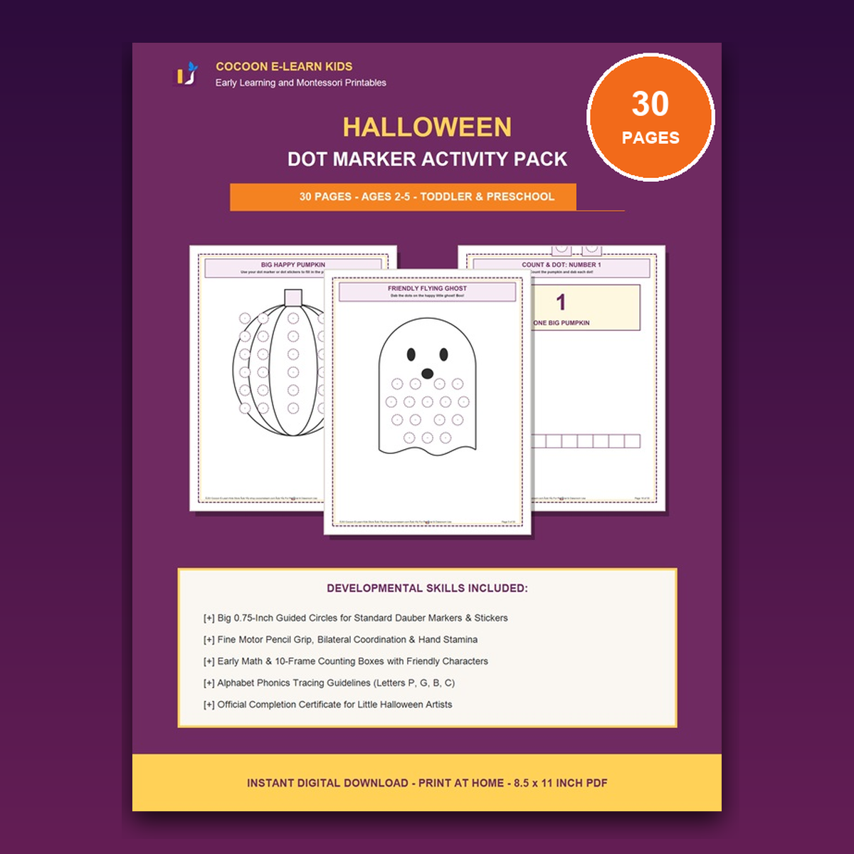 Halloween Dot Marker Activity Pack Cover