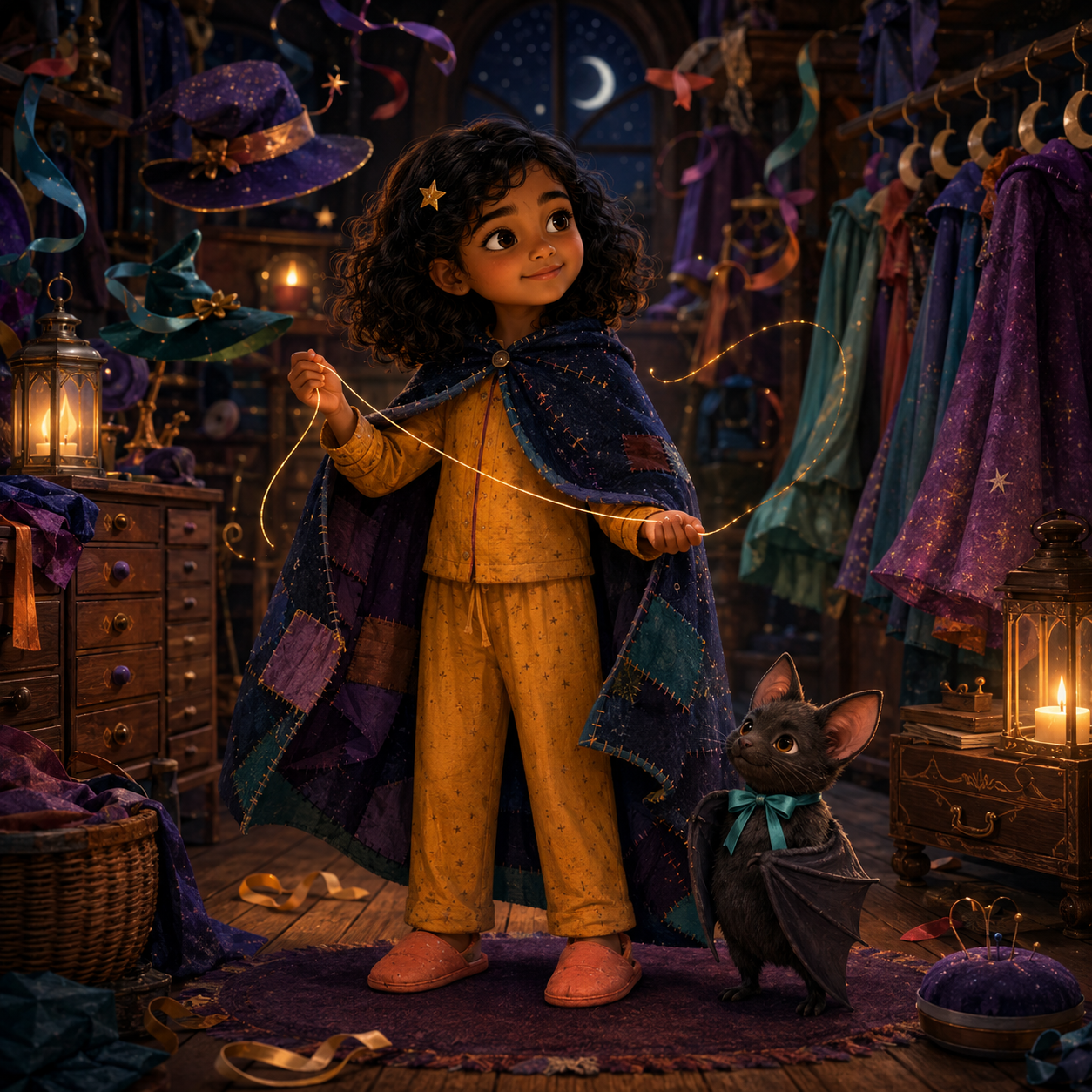 Zara inside the magical Midnight Costume Shop
